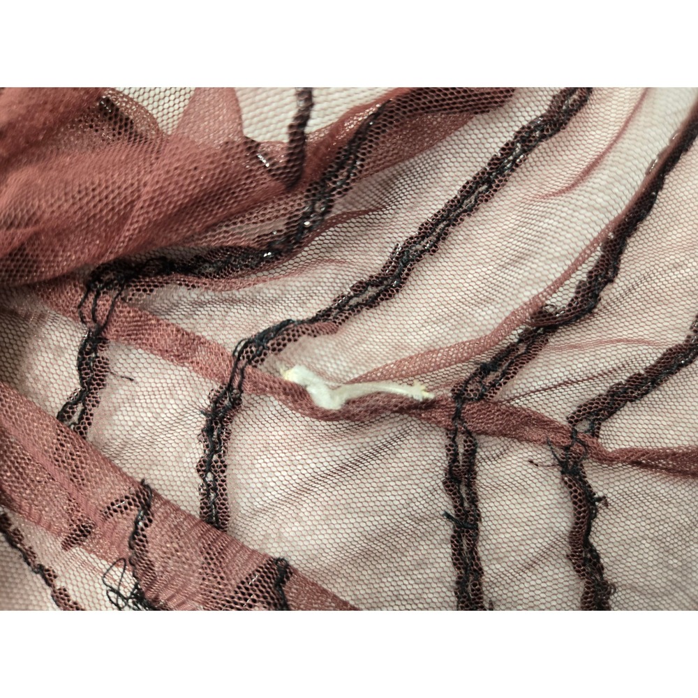 Free People Mauve Mesh Beaded Chevron Drop Waist Sleeveless Mini Dress Small - Picture 10 of 11